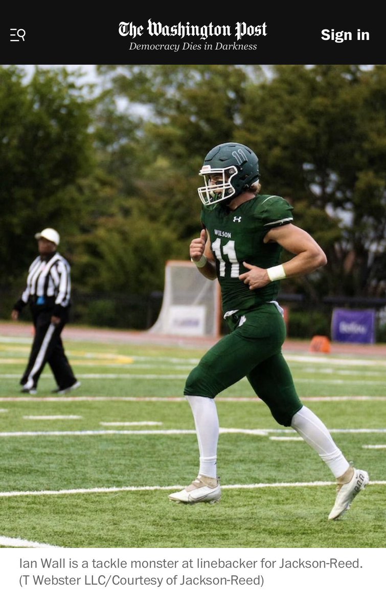 Ian__Wall's tweet photo. Article in the @WashPostHS about me. Thanks @Raggs_No_Riches Check it out!! https://t.co/YTTDVs3ral.    @fb_tigers @osonim32 @JRTigerAthletic https://t.co/w85a1LVncO