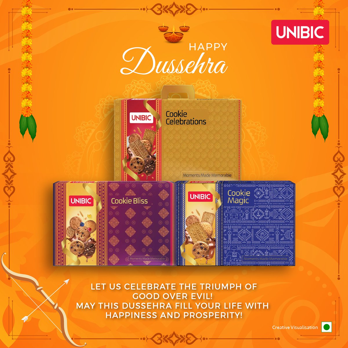 UnibicCookies's tweet photo. A tasty cookie has the power to win over hunger! Unibic wishes you a happy and prosperous #Dussehra 🎇

#unibicookiesindia #unibic #navratri #celebration #festive #cookies https://t.co/Edj9wb99Iz