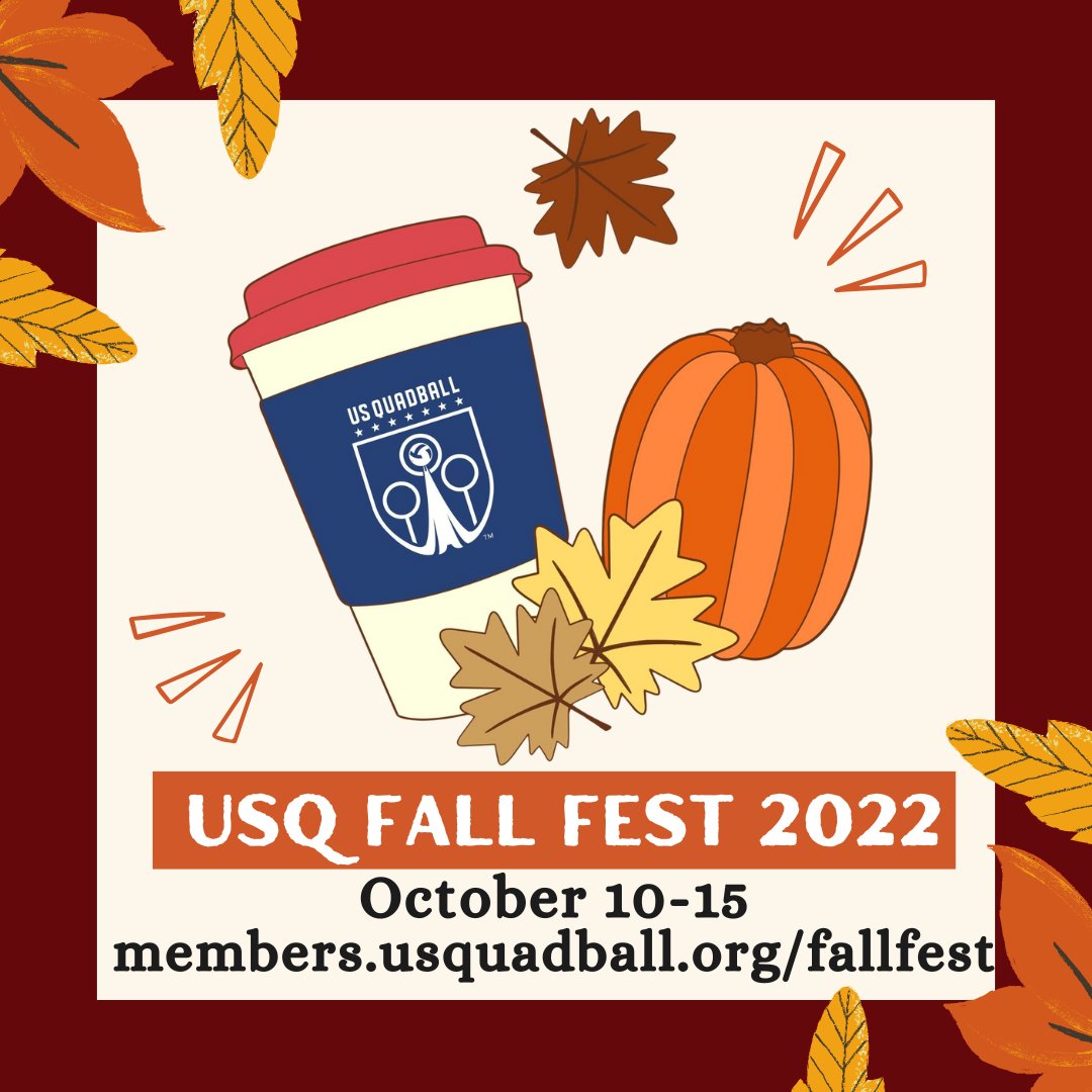 usquadball's tweet photo. We are super excited to announce the programs for this years USQ Fall Fest! Events take place Oct 10-15 and consist of virtual social and informational programs for USQ members. Full list of programs can be found here: https://t.co/PNbvEQoHuY https://t.co/lU8S0c9UKD