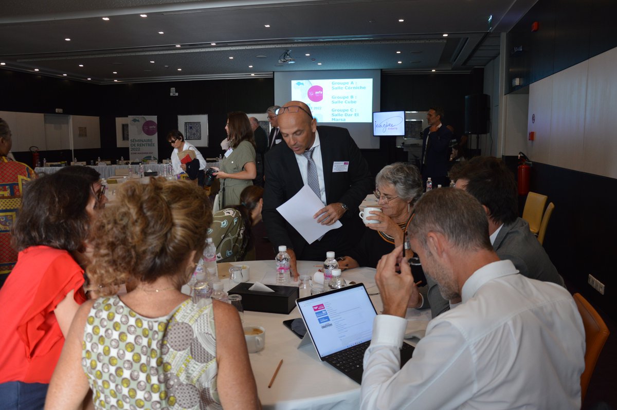 IRFMaghrebEst's tweet photo. Début des ateliers de travail entre les chefs d’établissement, directeurs et adjoints sur les thématiques suivantes : les #parcourslinguistiques du cycle 1 au cycle terminal, les cellules de formation continue et le #climatscolaire
@aefeinfo #ZoneMaghrebEst #formationcontinue https://t.co/ygMIBNRmVJ
