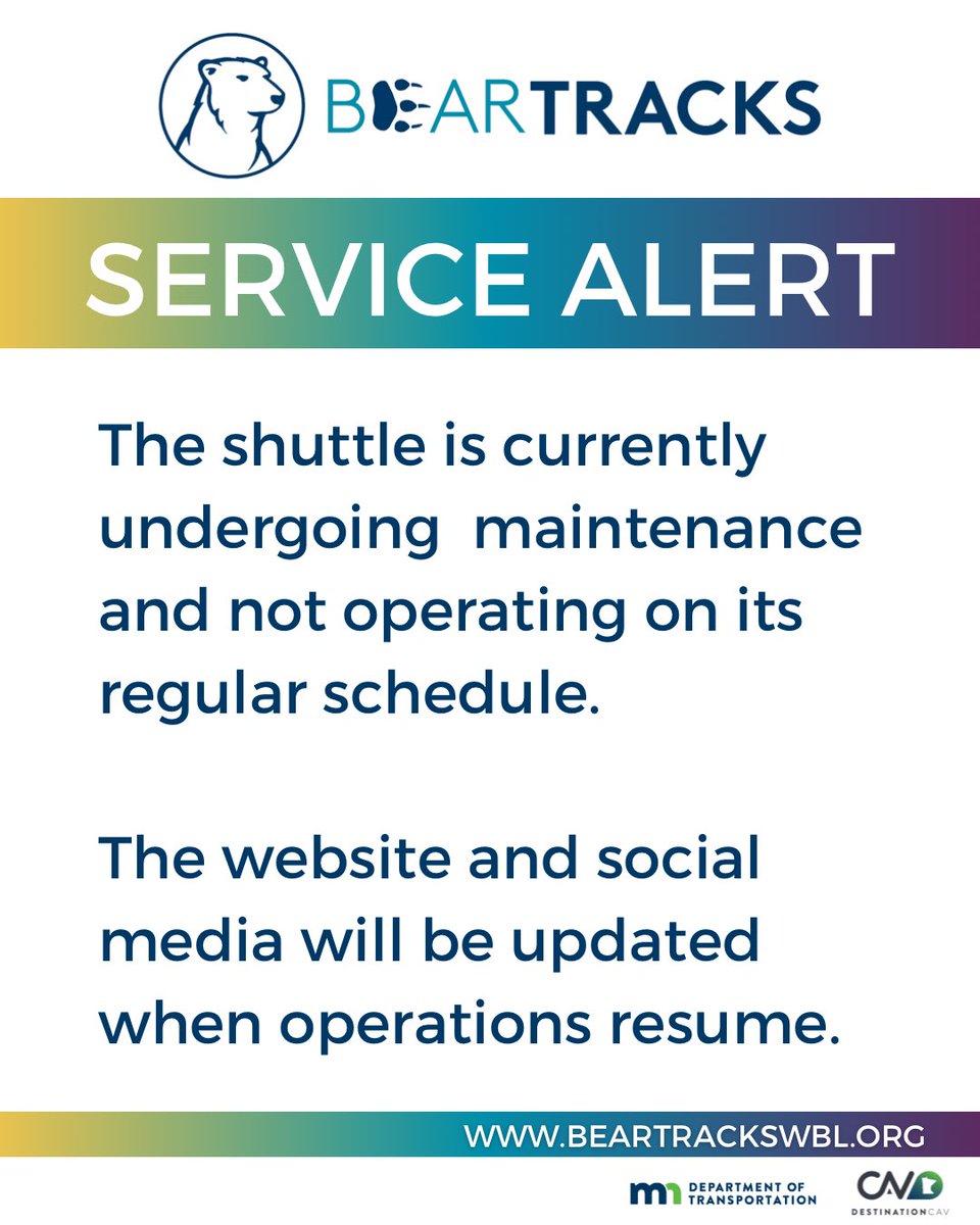Thank you for your patience! We will post updates on social media and the website when normal operations resume.