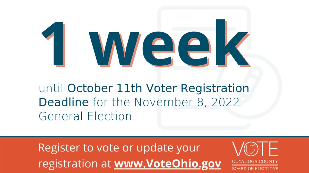 1 week left to register to vote in OHIO #voteready 🗳🇺🇸🩺 