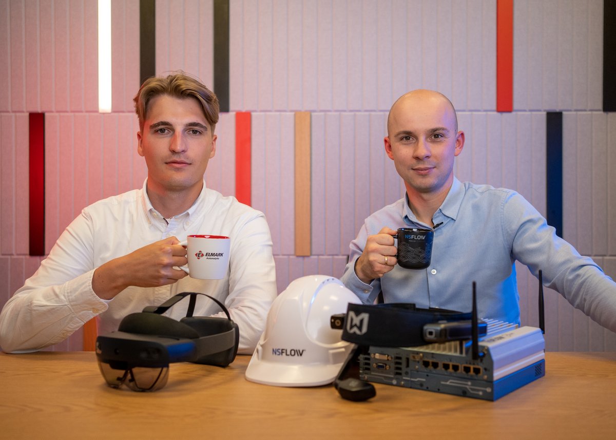 Nsflow_AR's tweet photo. Nothing better to start another busy week than meeting with our partners at #ElmarkAutomatyka &amp; recording a discussion on #AR in #industrial processes. Stay tuned for the video coming soon!🦾
#digitaltransformation #Industry40 #NsflowBox https://t.co/zAY8Q3HAEw