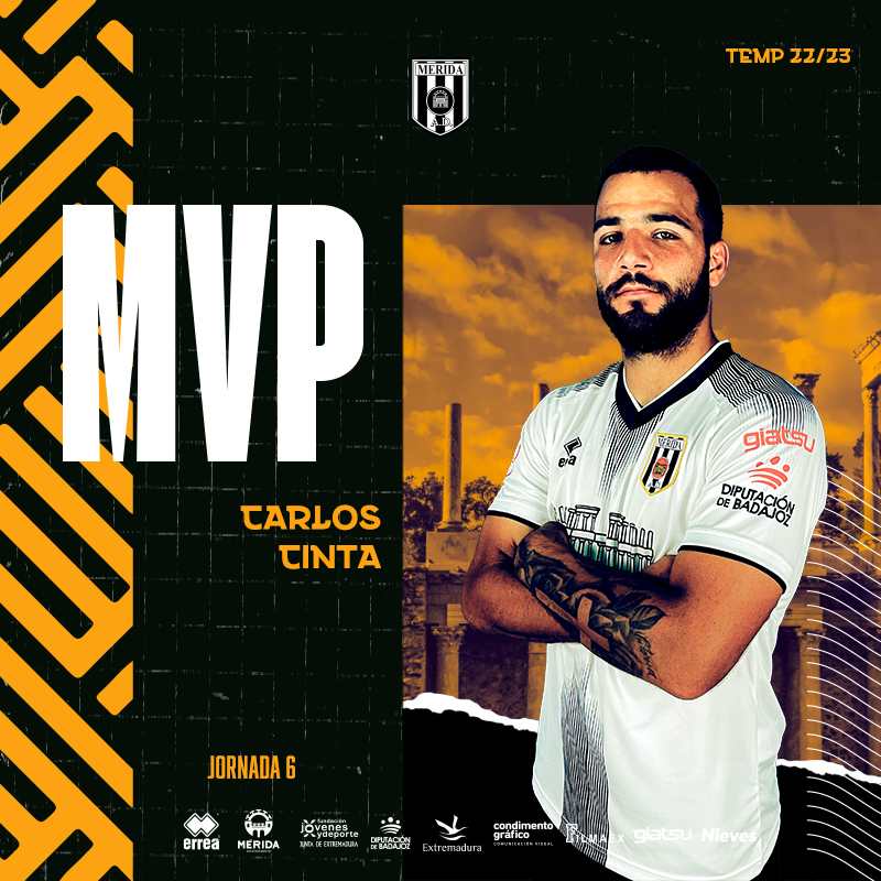 Merida_AD's tweet photo. 🎖️ El #MVPRomano de la #jornada6 elegido por los aficionados ha sido por segunda semana consecutiva...

➡️ @carloscinta6  🪖

⚪️⚫️ ¡Enhorabuena, romano! ¡A seguir trabajando duro! 💪🏽

#MéridaPontevedra https://t.co/LcZ18fgUDP