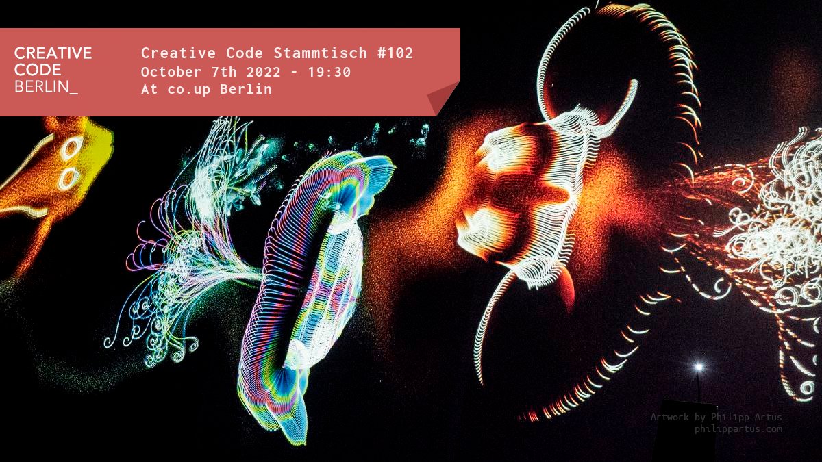 Creative Code Berlin (@creativecodebln) on Twitter photo Part casual hang out, part show-and-tell, the Creative Code Stammtisch is a free event for artists, coders, and anyone interested in the use of code for self expression 👩🎨👩💻
🗓 meetup.com/en-AU/creative…
Live at <a href="/co_up/">co.up community space</a> this Friday. We hope to see you there! 🤗 Part casual hang out, part show-and-tell, the Creative Code Stammtisch is a free event for artists, coders, and anyone interested in the use of code for self expression 👩🎨👩💻
🗓 meetup.com/en-AU/creative…
Live at <a href="/co_up/">co.up community space</a> this Friday. We hope to see you there! 🤗