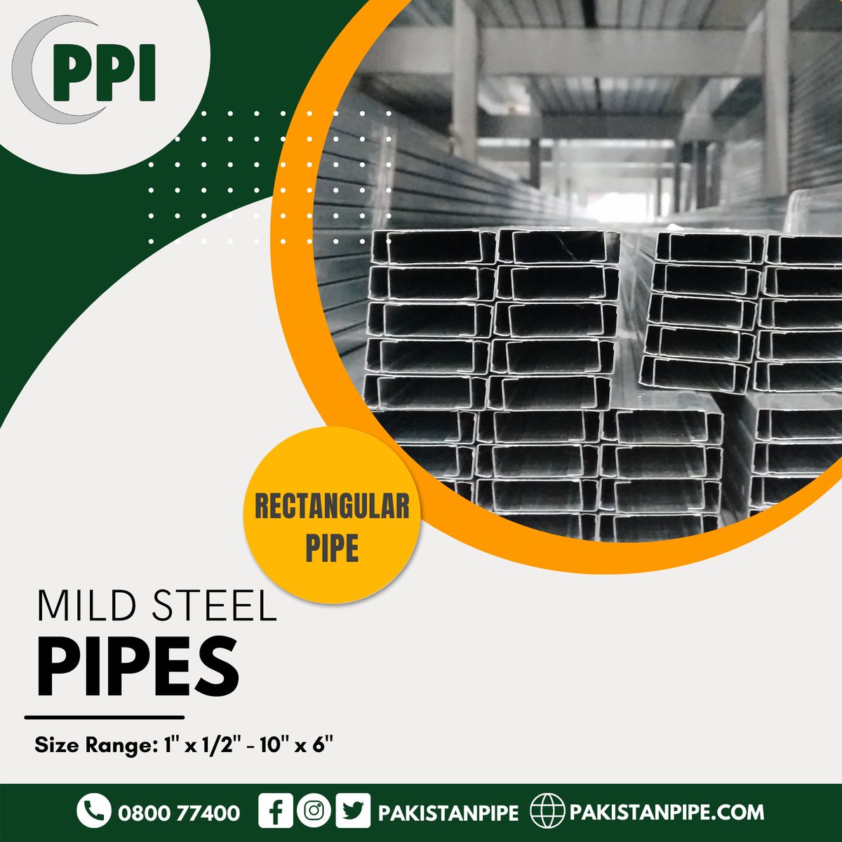 PakistanPipe's tweet image. PPI Mild Steel Rectangular Pipes available. Highly suitable for longer periods of time.

Size range available: 1”x1/2” – 10” x 6”

☎️ 0800PPI00 (080077400) 
WhatsApp: wa.link/egttl4
.
.
#GIPipes #RectangularPipe #SteelPipes #PipesInPakistan #PPI #PakistanPipeIndustries