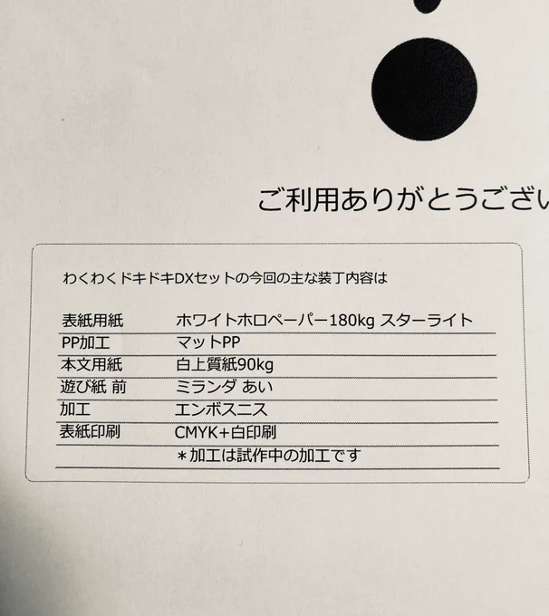 新刊見本誌わくドキセットなんすけどマジで最高の装丁していただいたわかりにくいけど英タイトル部分全面エンボスニス+表紙用紙のスターライトでキラキラしてる 