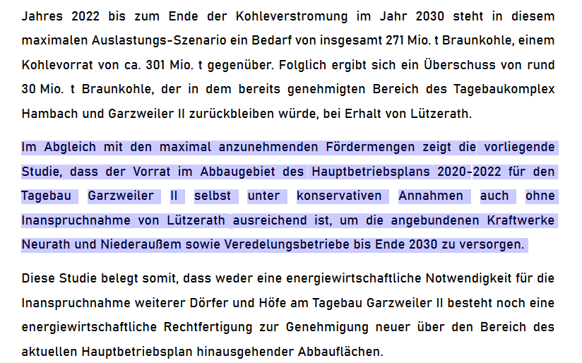 Heute ist ein guter Tag um aus wirklich unabhängigen Gutachten zu #Lützerath zu zitieren: