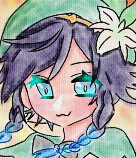 Neania_mew's tweet photo. Which picture do you think is the best? Venti please come. I love you so much !!!💙🍎🍃✨❤
#GenshinImpact 
#ventifanart https://t.co/LABvFO6HPv
