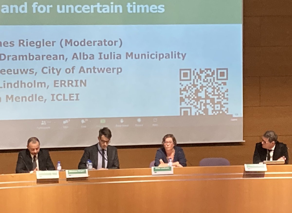 At #DUT_Launch <a href="/pirita_lindholm/">Pirita Lindholm</a> <a href="/ERRINNetwork/">ERRIN Network</a> director contributes with regional perspectives on innovation and stresses the importance of synergies between EU funding programmes to support the urban transition. <a href="/GCPHEU/">Greater Copenhagen EU Office</a> attends