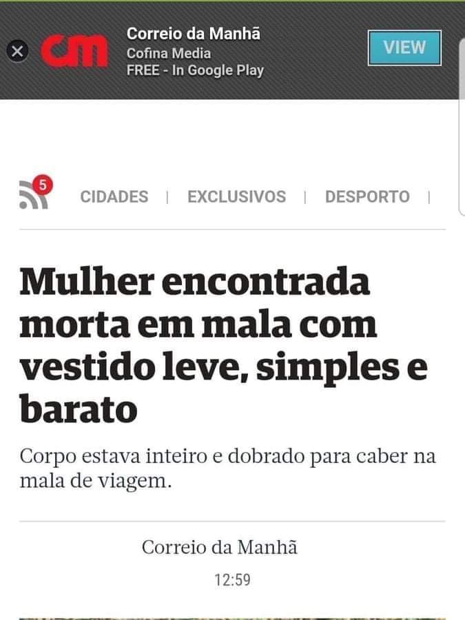 Quando o teu repórter de crime, é também crítico de moda e lifestyle. 🙄