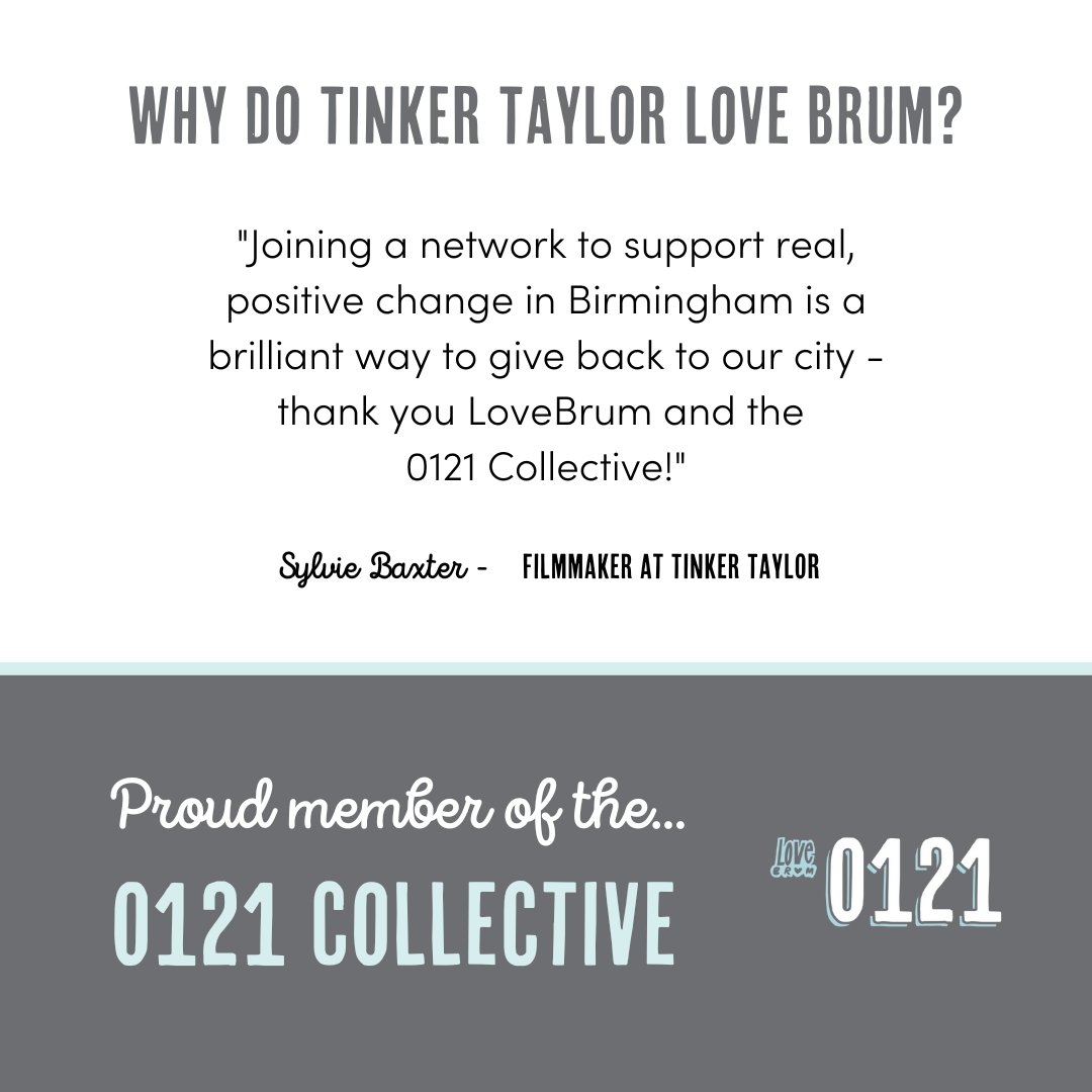 LoveBrum… love @Tinkertaylortv “A highly respected video content agency producing awesome content for all media channels and platforms. We nurture client relationships, constantly developing their own skills, with responsibility, passion & fearlessness at the heart of all we do'