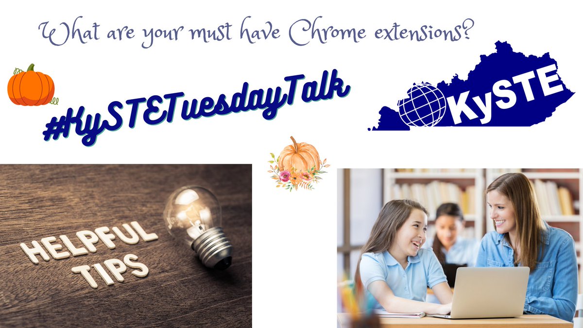 kastk12's tweet photo. It's time for another awesome #KySTETuesdayTalk. What are your must have #Chrome Extensions? #KYDLC #KYTechs #KYLChat #KYTechChat #KYLMS #KYCIO https://t.co/JLyVvD5bSZ