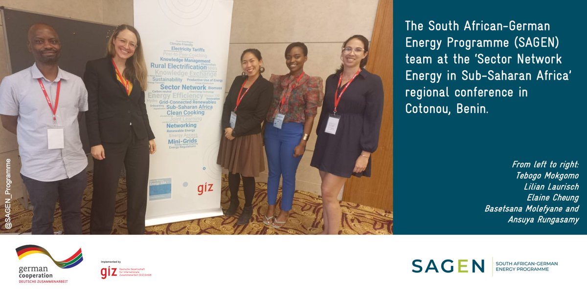 SAGEN_Programme's tweet photo. The recent regional conference 'Sector Network Energy in Sub-Saharan Africa' provided the opportunity to share knowledge & experiences with @giz_gmbh colleagues across the region.
We presented case studies from our #EmbeddedGeneration & #EnergyEfficiency work in #SouthAfrica. https://t.co/0P4IKYBsb1