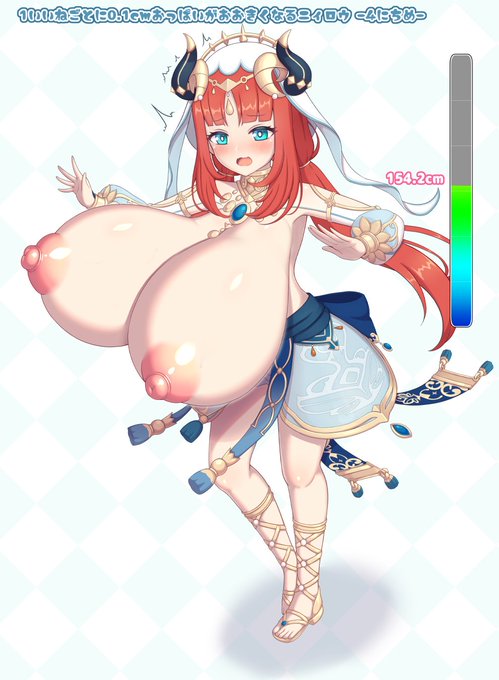 【NSFW】ニィロウちゃんのおっぱい膨乳まとめ(つづき) 