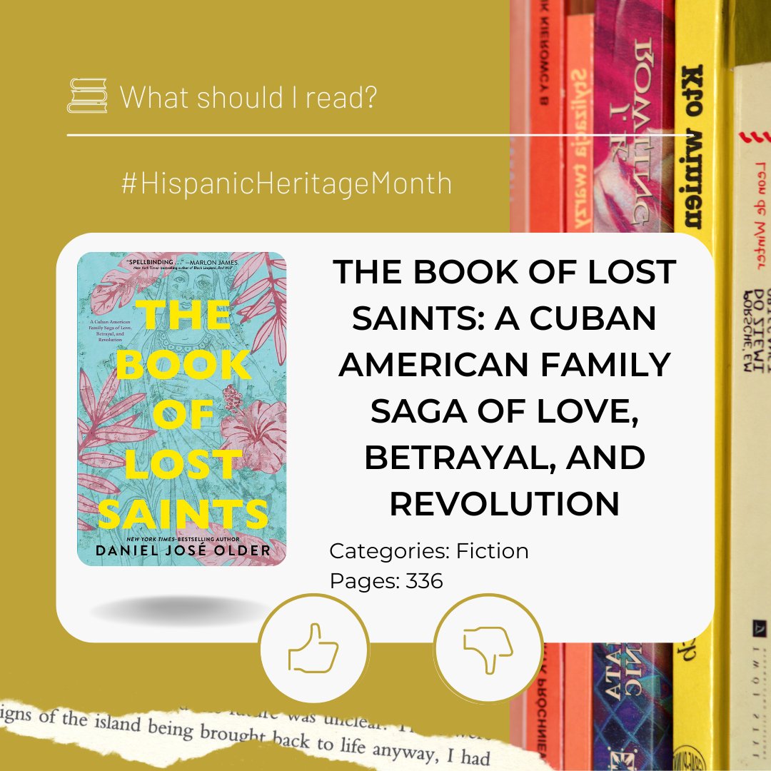 GolisanoLibrary's tweet photo. The Book of Lost Saints is an evocative multigenerational Cuban-American family story of revolution, loss, and family bonds from New York Times-Selling author Daniel Jose Older. 
#HispanicHeritageMonth #golisanolibrary https://t.co/ksbC8sb589