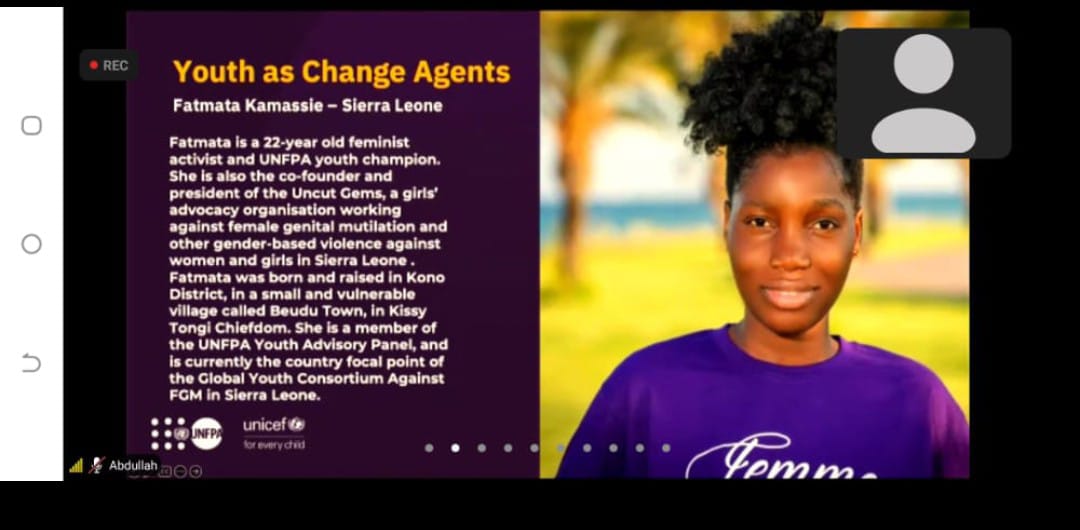 Being an agent for change in your immediate surroundings can be very powerful. Meaningful youth engagement empowers young people to take an active role in decision-making affecting their lives  <a href="/fgm_global/">GlobalFGM</a> <a href="/UncutGemsSL/">Uncut Gems - Sierra Leone</a> 
#YouthEndFGM
<a href="/CostlyDr/">Dr Costly Aderibigbe-Saba 🇺🇳</a> <a href="/UNFPA/">UNFPA</a> <a href="/GPtoEndFGM/">UNFPA-UNICEF JP to End Female Genital Mutilation</a>