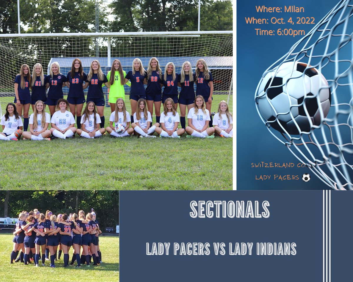 It’s Sectional Game Day! Let’s fill the stands with 🟠&🔵 and cheer your Lady Pacers on as the battle the Milan Lady Indians! #WeAreSC