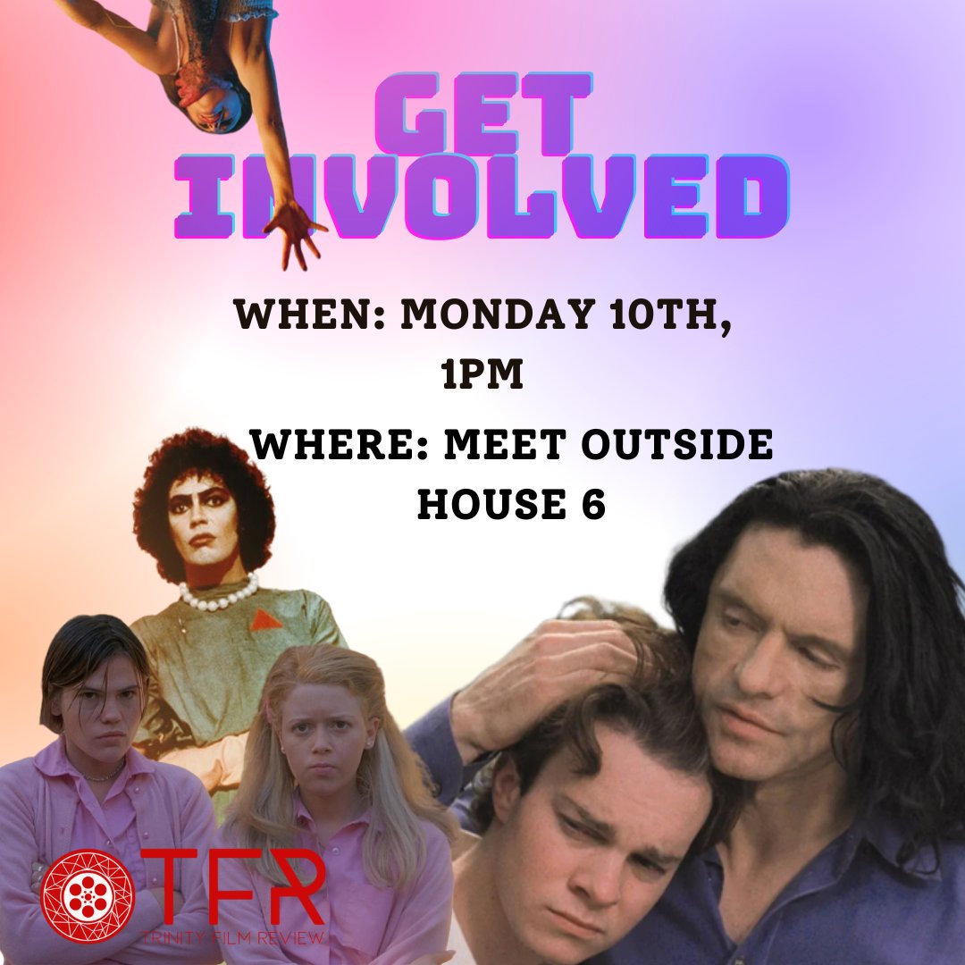 Are you interested in writing for the Trinity Film Review? 
Join us next Monday, where we’ll be announcing our next issue’s theme, article prompts and going over any questions you have about writing for our print issues, as well as taking sign ups!