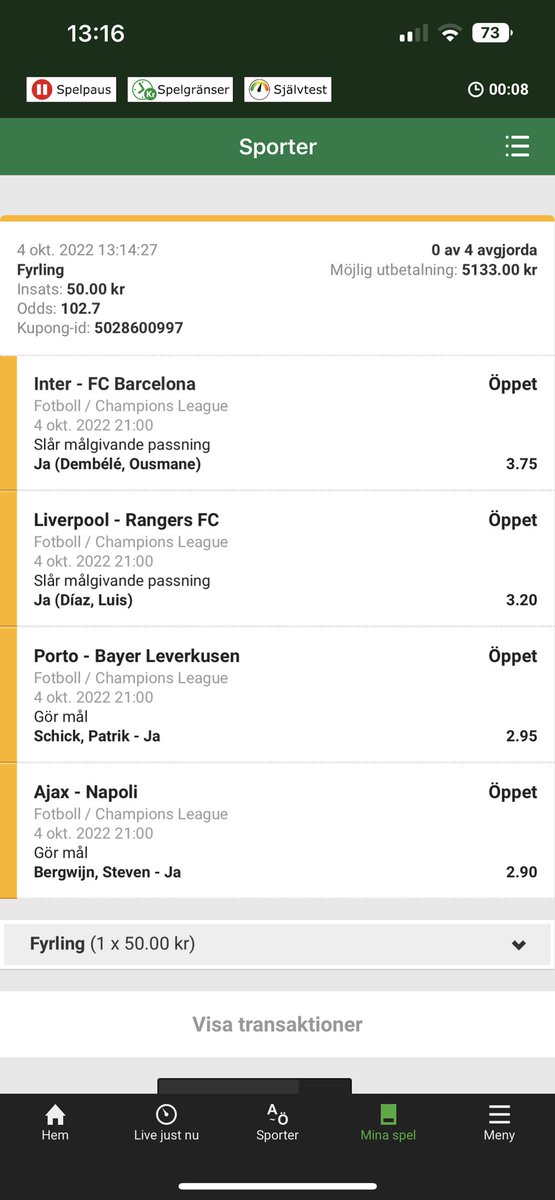 bettkob's tweet photo. Bannad på bet365. Men vad gör det, nu robbar vi unibet på deras pengar. Magiska oddsare https://t.co/Bc0rPJNvQD