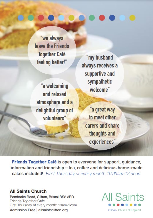 Hemel255's tweet photo. FRIENDS TOGETHER - Dementia Friendly Café 
Thursday 6th Oct 10am-12pm
Free tea/coffee &amp; delicious home-made cakes
Come along this Thursday and help us celebrate our Dementia Aware Organisation Gold Award presented to us by Bristol Dementia Action Alliance (BDAA) last week! https://t.co/TM87MVVSDh