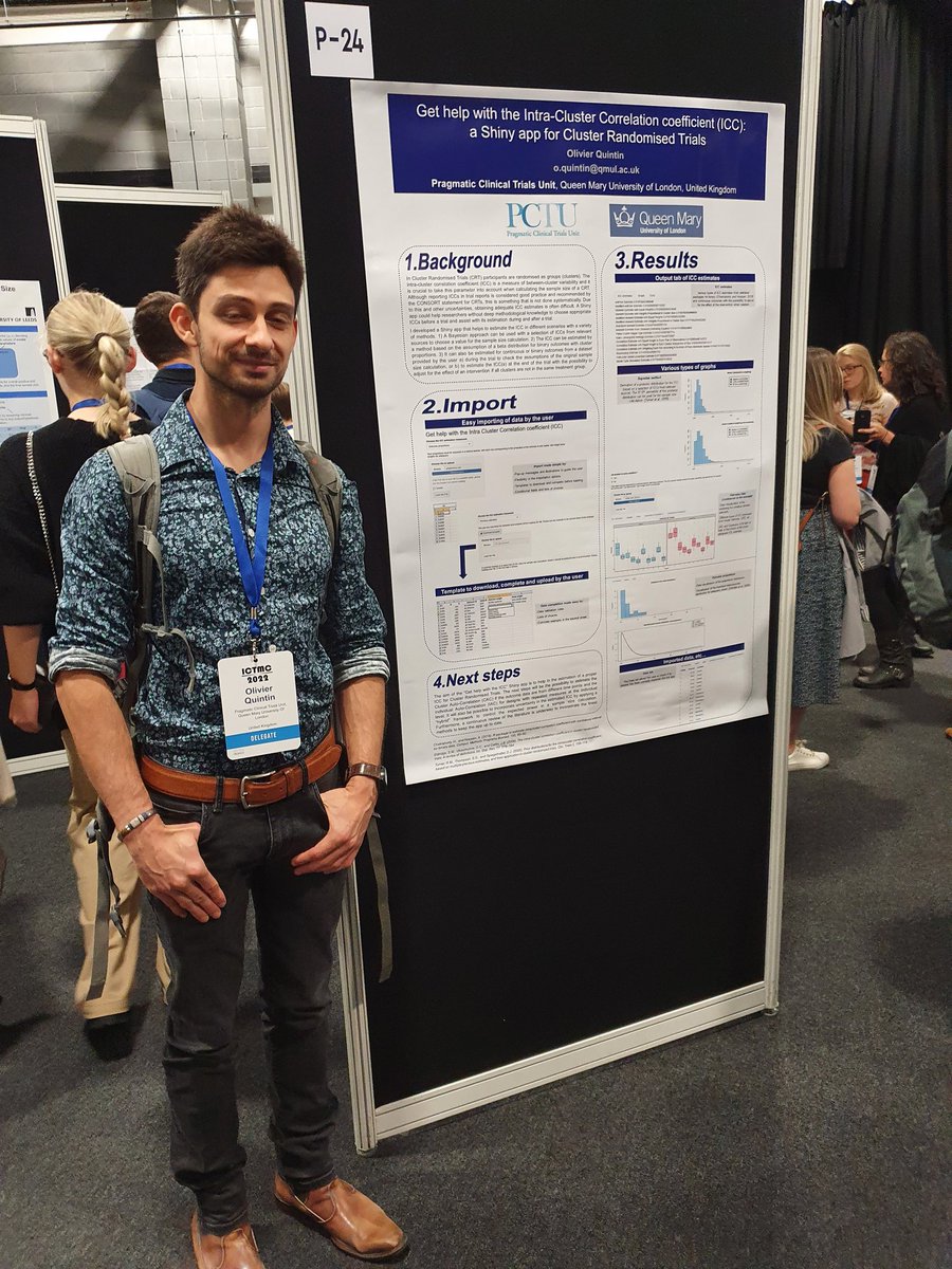 Calling all #ICTMC2022 attendees - make sure to stop by Olivier Quintin's poster (#P-24) to find out about his Shiny app to better estimate your ICC for Cluster RCTs