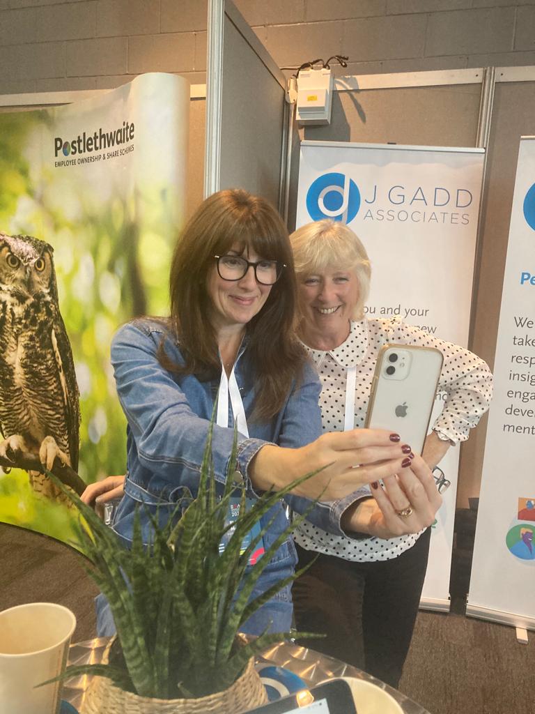 JGaddAssociates's tweet photo. It wouldn't be the @EmployeeOwned #EOAConference without a few selfies (@MeadenPhilippa), as well as our official @JGaddAssociates team shot 👇. We're enjoying the buzz of Day 2 – find us on Stand 2, Main Hall, now if you're looking for support to make the most of #EO. https://t.co/jlJc3noKsP