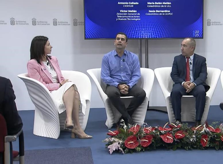 Hoy se presentó la Agenda Digital de Canarias 2025 donde <a href="/AntonioCollado/">Antonio Collado</a> (<a href="/cidihub/">CIDIHUB</a>) destacó que esta agenda se conecta con las políticas europeas, las cuales están marcando un camino en dos aspectos como son la sostenibilidad y digitalización, donde Canarias se está recuperando