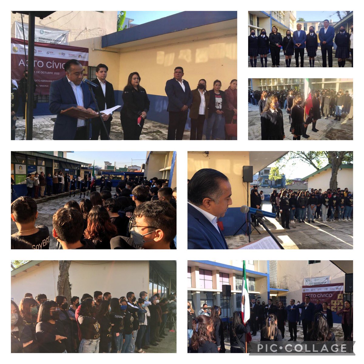 BACmixto's tweet photo. El Mtro. Jorge Miguel Uscanga Villalba, Subsecretario de Educación Media Superior y Superior asistió a la escuela #BAC a un acto cívico y entregó cubetas de pintura. https://t.co/CG7LX0evjV