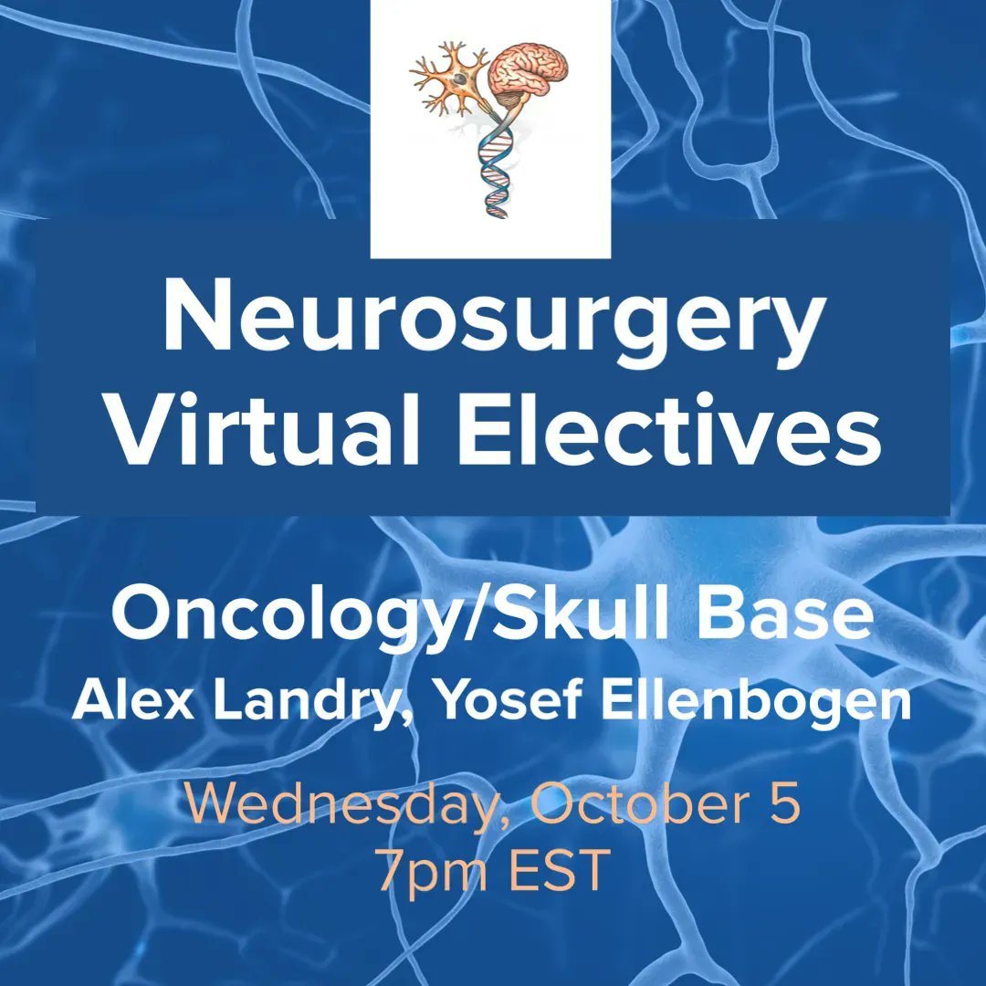 UofTNeuroSurge's tweet photo. Have you registered for the virtual lecture series hosted by our amazing #neurosurgery #residents? 

It starts tomorrow with @ap_landry and @YosefEllenbogen discussing #Oncology &amp; #SkullBase, followed by @KarimMithaniMD, @HusainShakil2 &amp; @vinsanitye! 

https://t.co/uHBNh7ucZg https://t.co/5WcHBu0Rlk