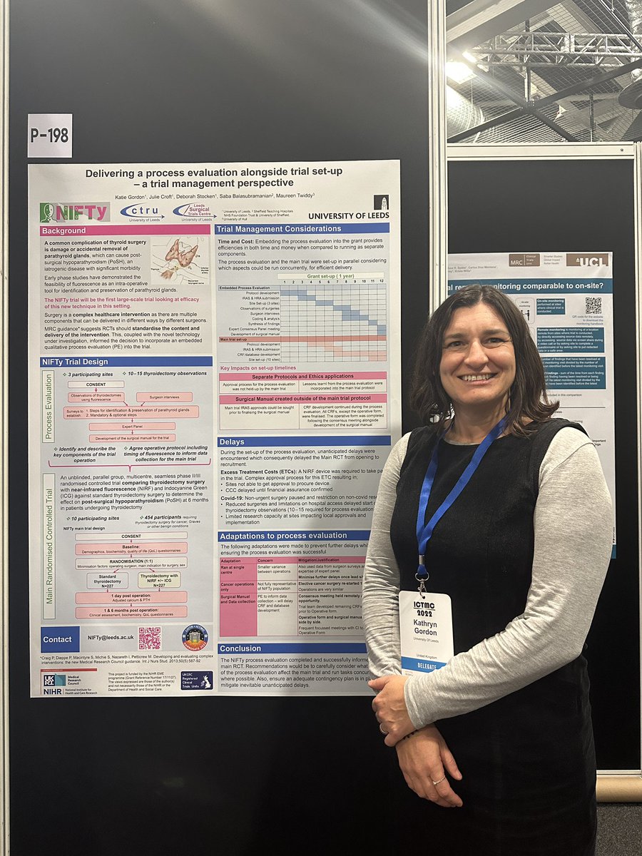 Katie Gordon, our senior trial manager, is presenting a poster on our @NiftyTrial in thyroid surgery at #ICTMC2022 @LeedsCTRU