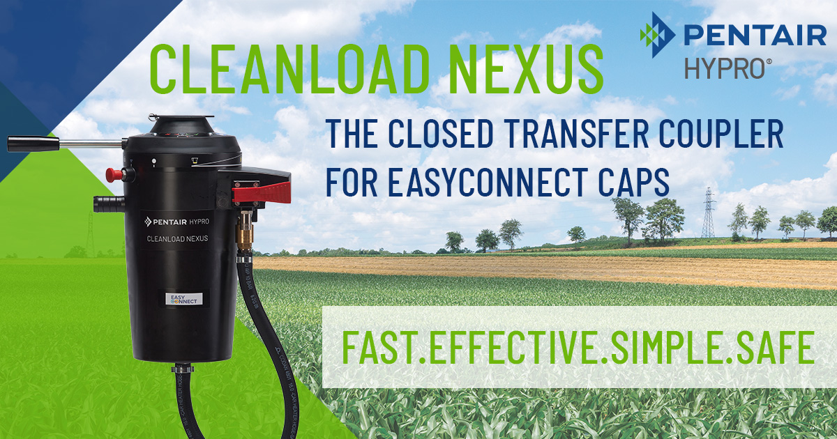 PENTAIR HYPRO is partnering with Europe's agrochemical companies to introduce Cleanload Nexus, the first #easyconnect compatible coupler. Learn more: cleanloadnexus.com #pentair #pentairhypro #cleanloadnexus #closedtransfercoupler #sustainableagriculture #cropprotection