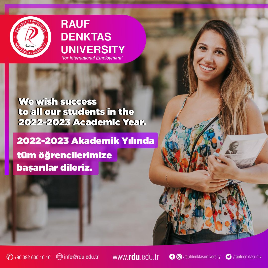 2022-2023 Akademik Yılında tüm öğrencilerimize başarılar dileriz. 🌟 --- We wish success to all our students in the 2022-2023 Academic Year. 🌟 #raufdenktasuniversity #raufdenkraşüniversitesi #rdü #kktc