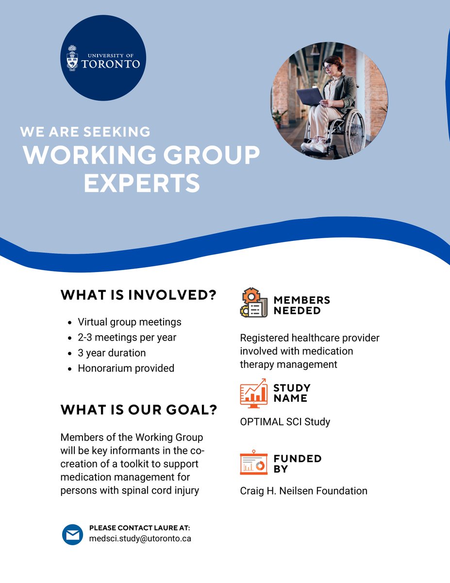 🗣️Opportunity to share your knowledge as it relates to spinal cord injury. Please see below for more information: