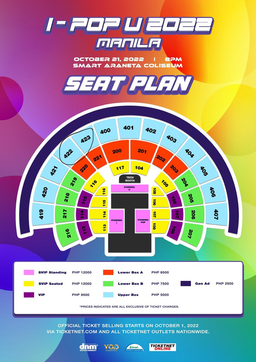 wts lfb ph

ipop u 2022 manila

upper box 423 row 4
upper box 422 row 7

- selling same price as we got it 5.4kphp
- secured online, i have the etix but can do meet up, cavite area

wtt also to ub 421 rows 1-4

# nct dream wayv golden child xdinary heroes