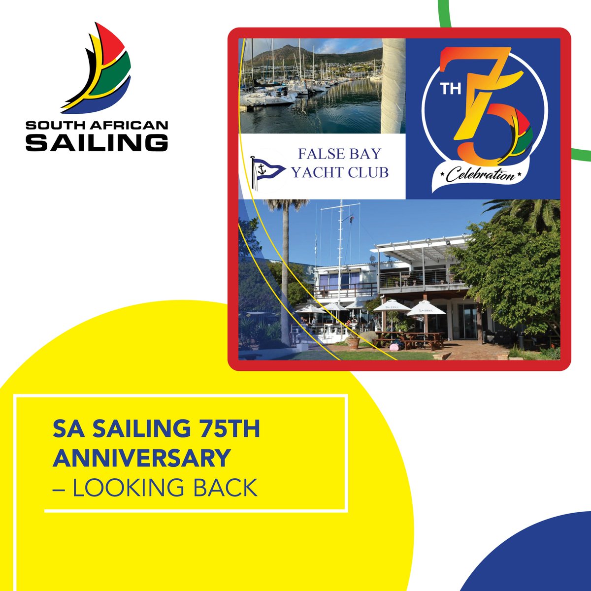 SailingRSA's tweet photo. 📣SA Sailing 75th Anniversary – Looking back📣
This month we feature False Bay Yacht Club  – one of the clubs that will be instrumental in the celebrations!
Read full article here: https://t.co/1EjPQSgGNp
#sailing #sailinglife #presidentsupdate #SASailing75thcelebration https://t.co/bXGFaK1Ob0
