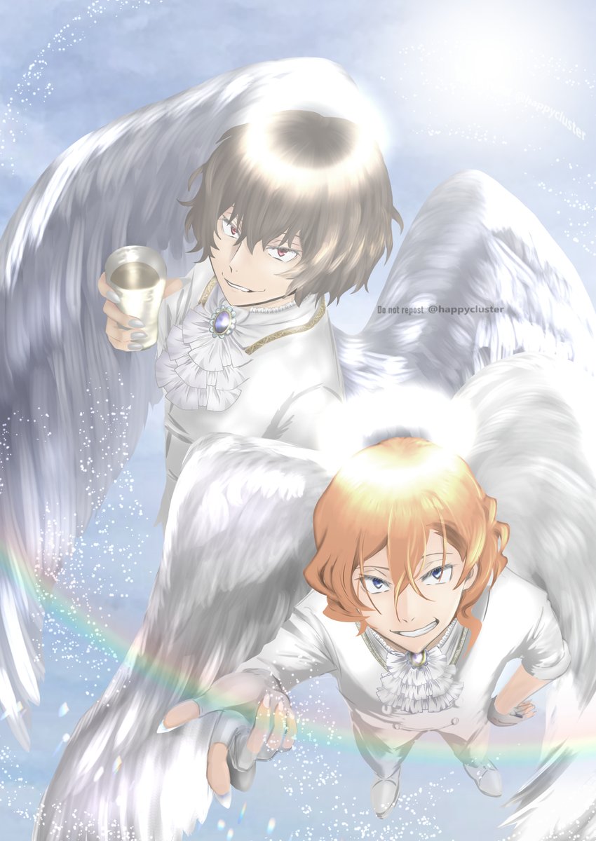 「今日は天使の日なので白と黒の天使 」|はなさん☆のイラスト