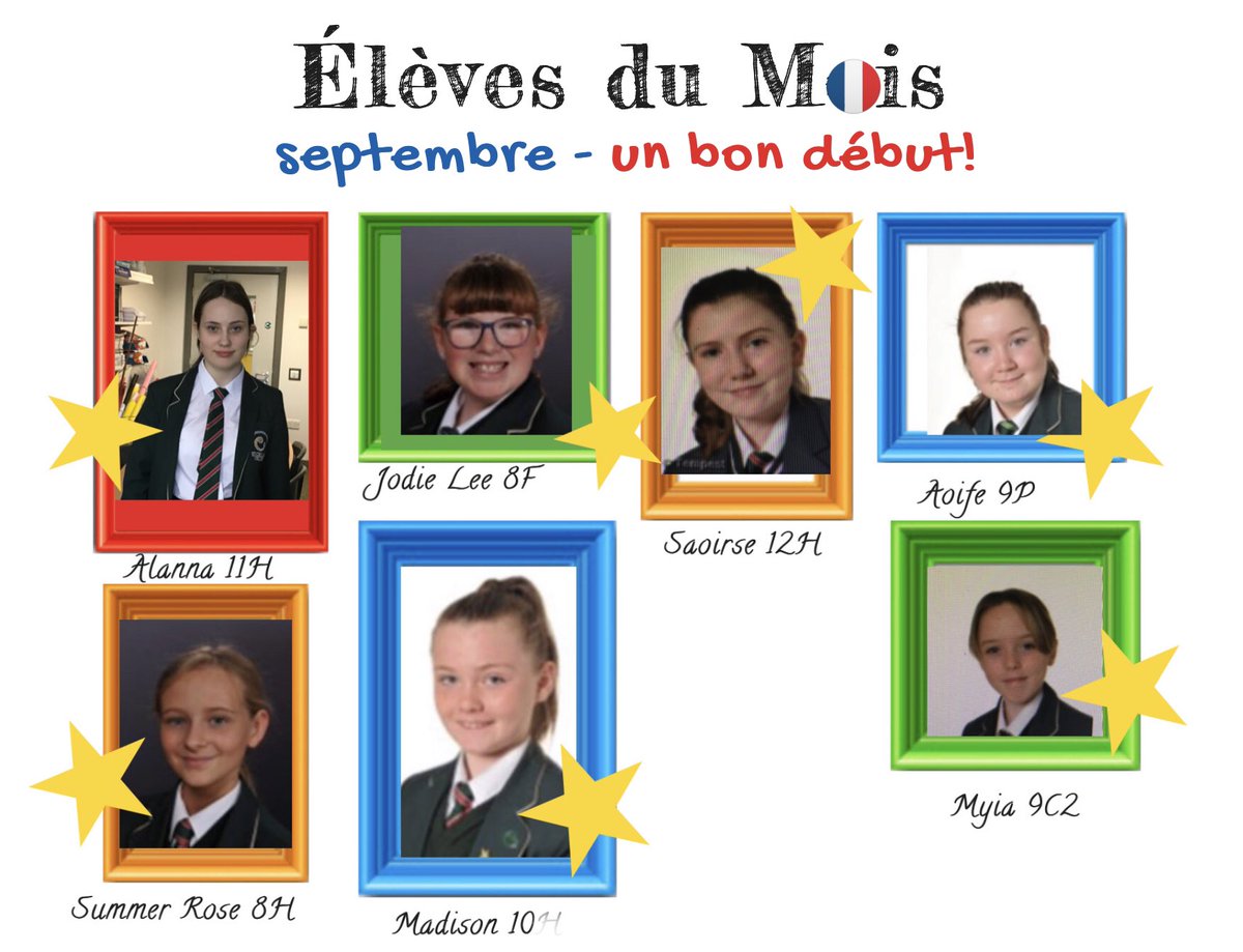 <a href="/LanguageStCs/">StCecilia'sLanguages</a> <a href="/StCeciliasDerry/">St. Cecilia’s College</a> 
Félicitations à nos Élèves du Mois! Best start to the school year! Continuez le bon travail! 🇫🇷