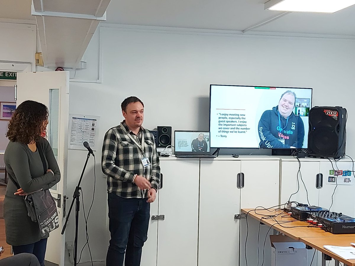 GenerateOpps's tweet photo. Councilor Graeme Henderson visited Generate last week to talk to the Generate Voices members. A blog about his visit will be posted eventually. #generatevoices #generate #speakingup #advocacy #localcouncilor #speakup #selfadvocacy #councilor https://t.co/RbXLjG8PH0