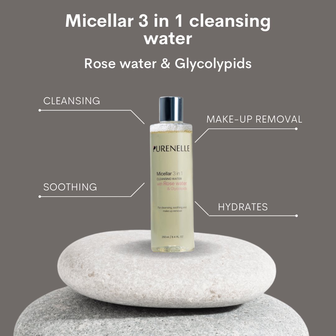 purenelle's tweet photo. Micellar 3 in 1 Cleansing water with Rose water &amp; Glycolypids⭐️⭐️⭐️⭐️⭐️to cleanse, soothe and remove makeup.

Glycolypids combines powerful cleansing and excellent skin compatibility with unprecedented environmental compatibility and is an effective treatment for blemished skin https://t.co/EHr5kzOH6l