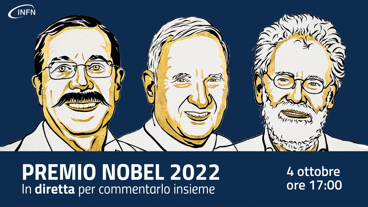 Tra pochissimo, alle 17:00, saremo in diretta sul nostro canale YouTube per commentare il Premio Nobel per la Fisica di quest'anno! #NobelPrize 
👉 Per seguire la diretta: youtu.be/AZHy8Svb_Gs
Con noi ci saranno Antonio Di Domenico, Fabio Sciarrino e Paola Verrucchi.