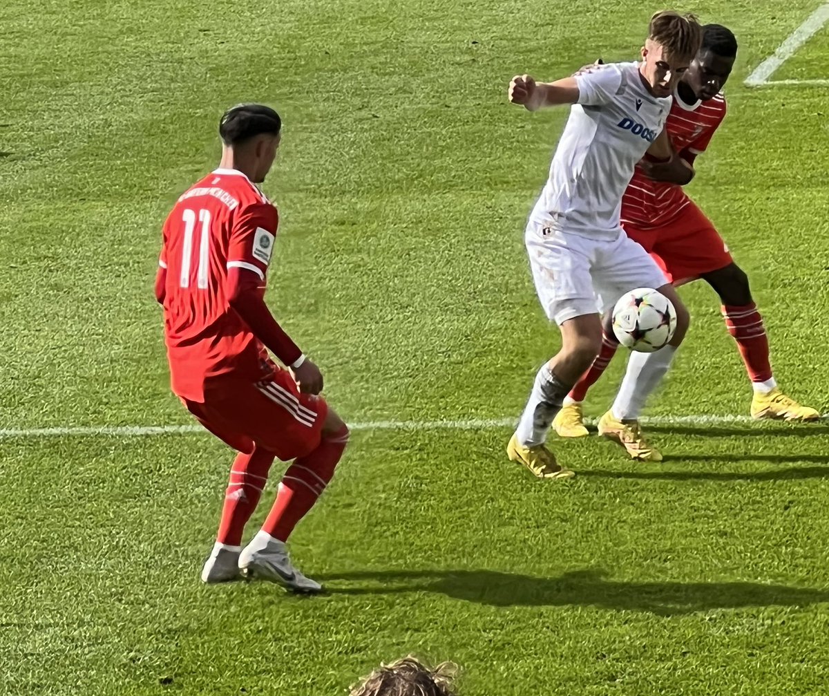 Eurohop Match 7 for the starter in the Bayern campus for Bayern Munchen u19 vs Viktoria Plzen u19 in the UEFA starter before the main course cup. The campus is impressive and came with a ticket and teamsheet. 

Ground 674
#wegoagain4