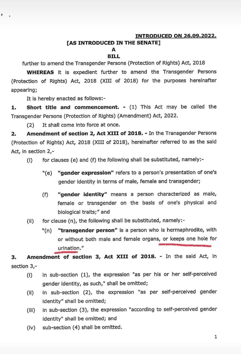 Hoping this is a joke. If this is the amendment proposed, I don't know whether to laugh or to cry at the nonsense that is written here. Gender is between the ears not between the legs!
#unlearnandrelearn #protecttransrights #endhate #educate #stoppropaganda