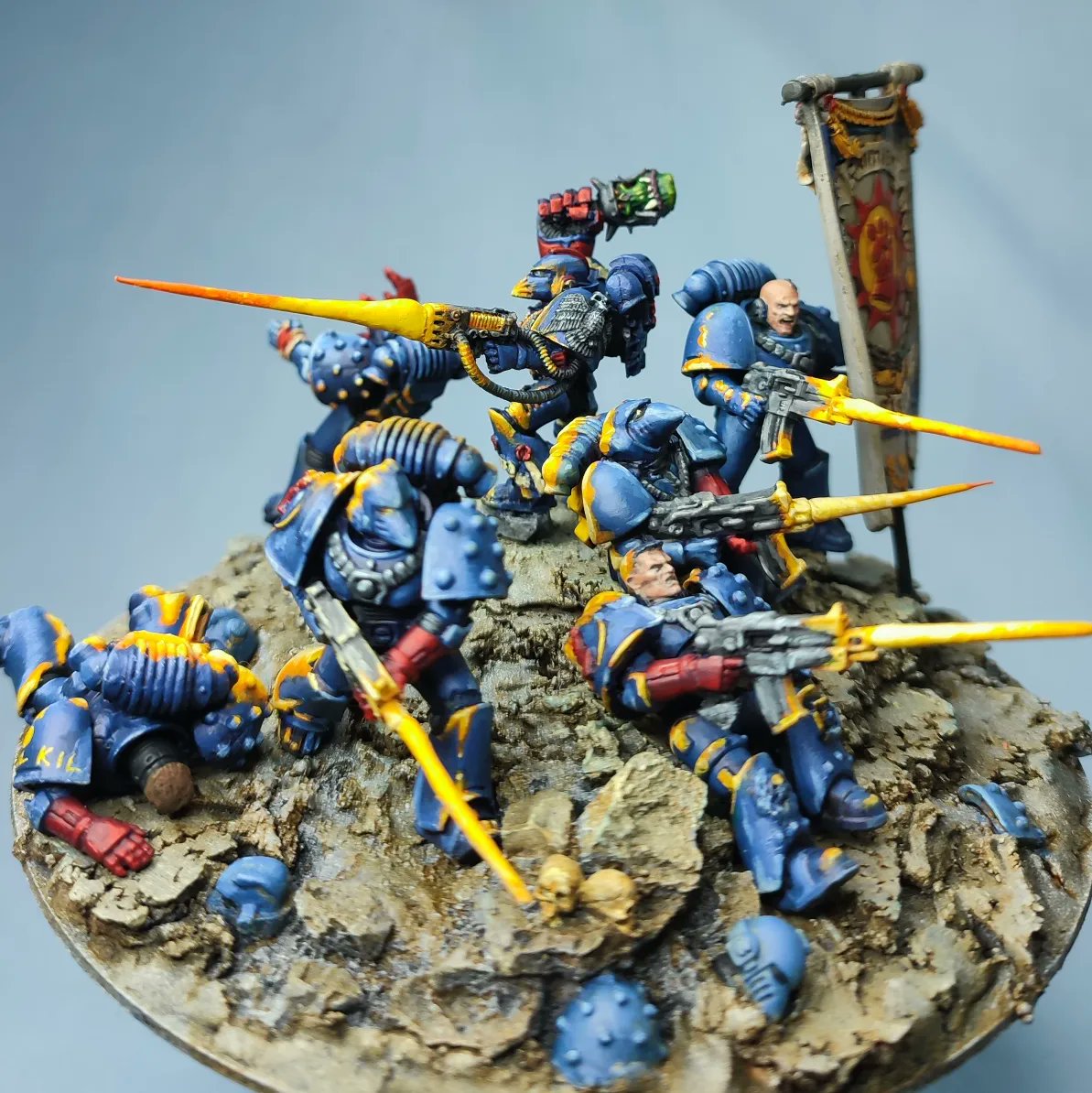 _Monkey_Hammer_'s tweet photo. Assembled my #35YearsOf40k Diorama with the models I painted so far. I have a couple more I'd like to add on there, but I'm not sure if they'll fit.

#warhammercommunity #paintcultist  #warmongers #paintingwarhammer @WarComTeam https://t.co/mS3QShRWRZ