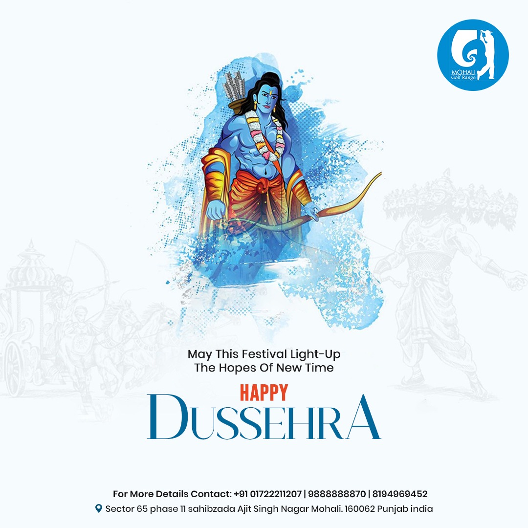 While the festival is celebrated in different ways in various parts of the country, the message is the same. 
Mohali Golf Club wishing you all Happy Dussehra!

#HappyDusshera #dussherafestival #dusshera💥 #golfclub #grandweddings #weddingplace #weddingHall #events #banquethall
