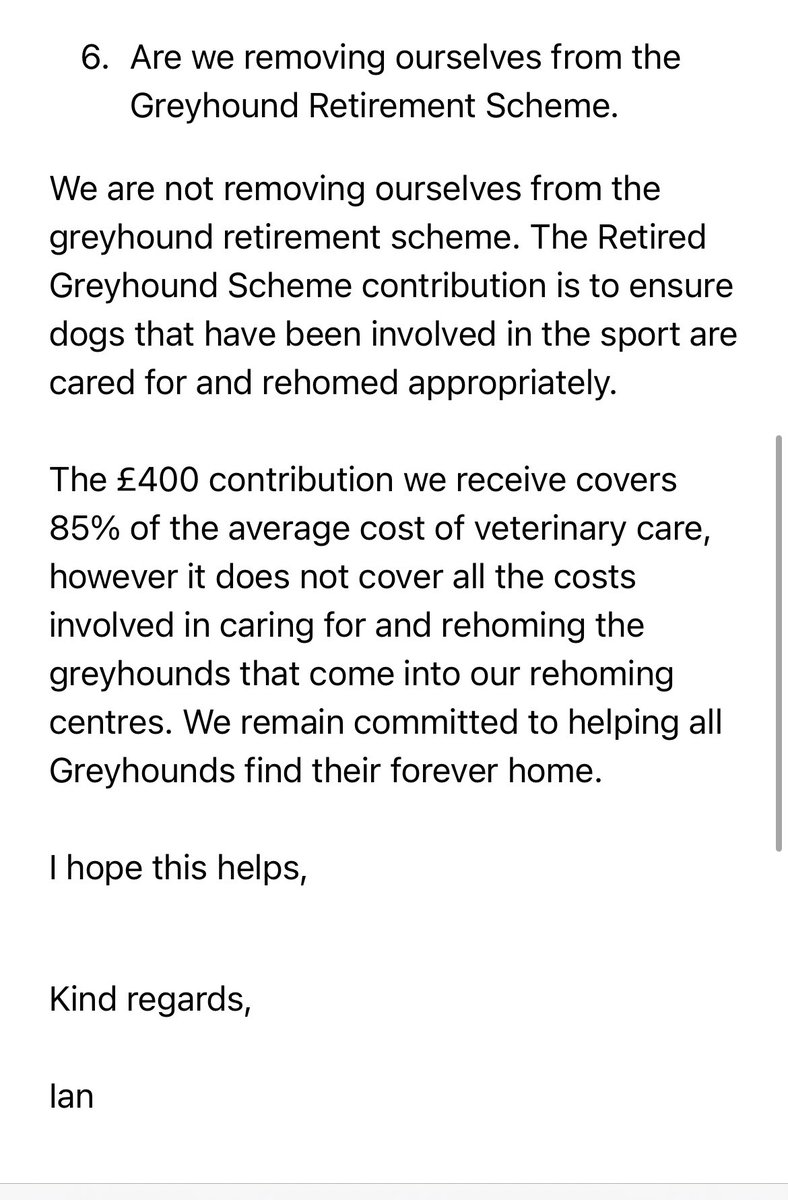 <a href="/DogsTrust/">Dogs Trust 💛🐶</a> admitting by email to myself they put down on average 200 dogs per year from their intakes!

Also they WONT be removing themselves from the greyhounds bond scheme!

Happy to take money from the sport they want to stop!

<a href="/GreyhoundBoard/">GBGB</a> 
<a href="/RPGreyhounds/">@RPGreyhounds</a> 
@Mark_EFC_