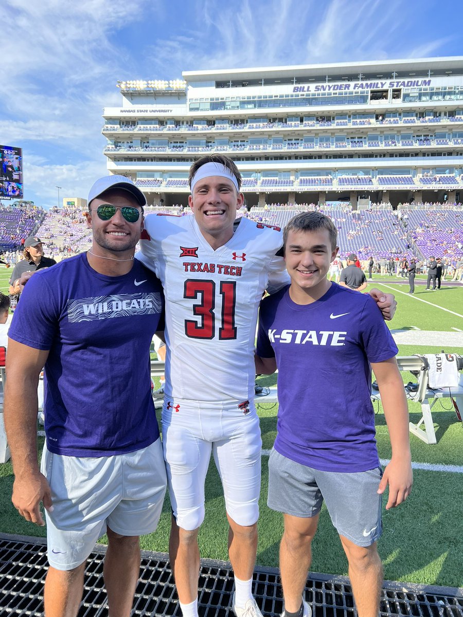 dlars05's tweet photo. Had a great time at the Kstate v Texas Tech game on Saturday. Awesome atmosphere! So grateful to have @aust_31 and @devin_anctil as K/P coaches, mentors, and friends! @punt_21 @brian_mcnamara9 https://t.co/aMqBzffu7a