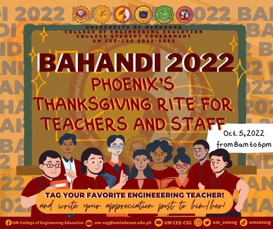 um_ceecsg's tweet photo. As we celebrate National Teachers' Day, we have something big in store and, we will make the day extra special.

But we need your help! All of these things will not be possible without you, Phoenix.

#Bahandi2022 
#HappyTeachersMonth2022 https://t.co/tJ8UXRDyd7