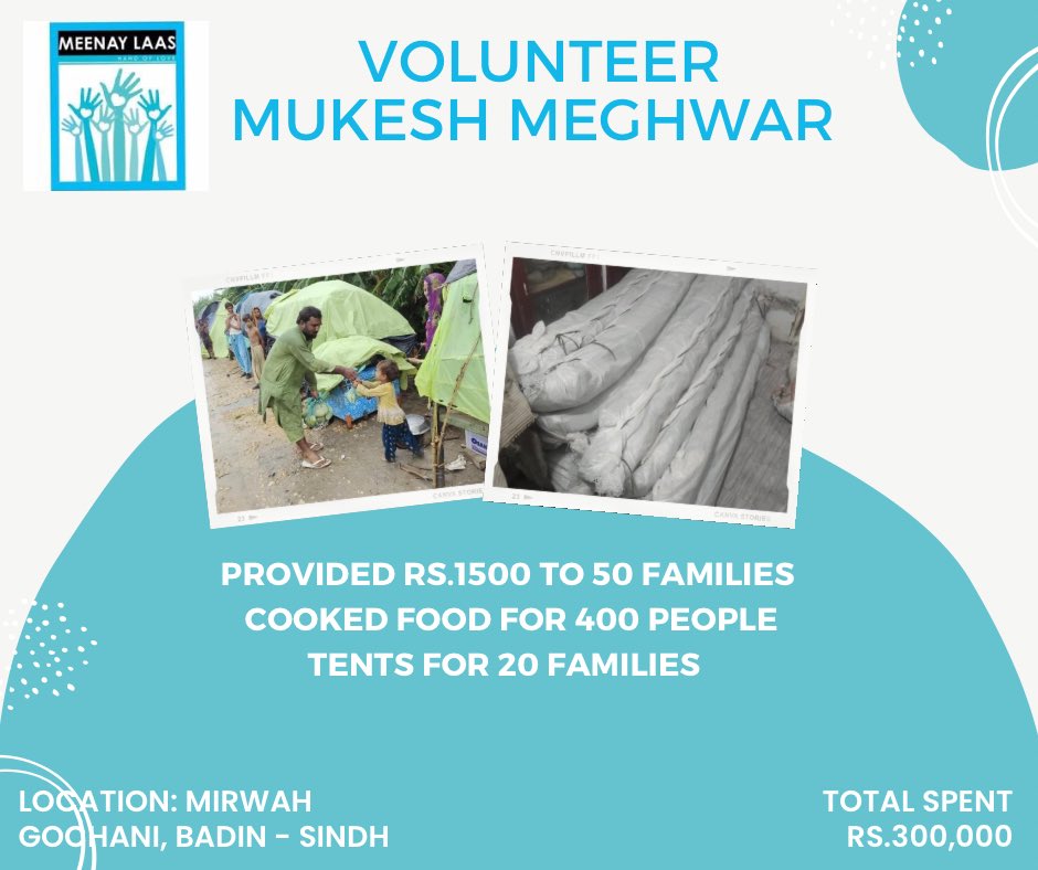 MeenayLaas's tweet photo. Mukesh has been serving communities since way before the floods. He is a natural social worker. You can directly donate to him. His contact is given in the photo. @Mukesh_Meghwar https://t.co/3J4R6DmXlQ