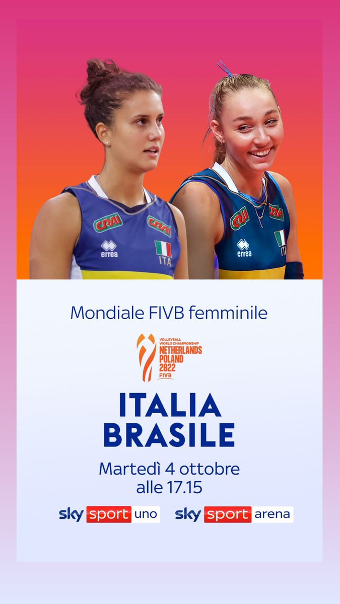 RacuSangiu's tweet photo. Inizia la seconda fase del #WWCH2022 ! 🇮🇹vs 🇧🇷 alle 17:15 su @SkySport 💪🏻💪🏻💪🏻
Pronti a tifare?!
Noi ci siamo 🇮🇹
@prinirob @francypicci12 @dede181181 @Loca_ste https://t.co/YSiDv1FD2b